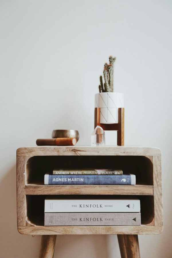 Bergen Fluted Wood Side Table - Walnut